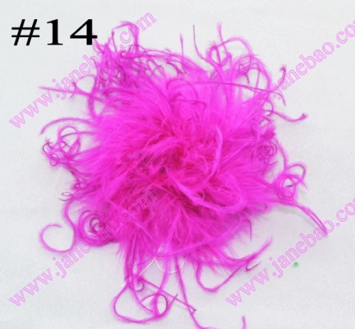 5\'\' curly feather hair bows